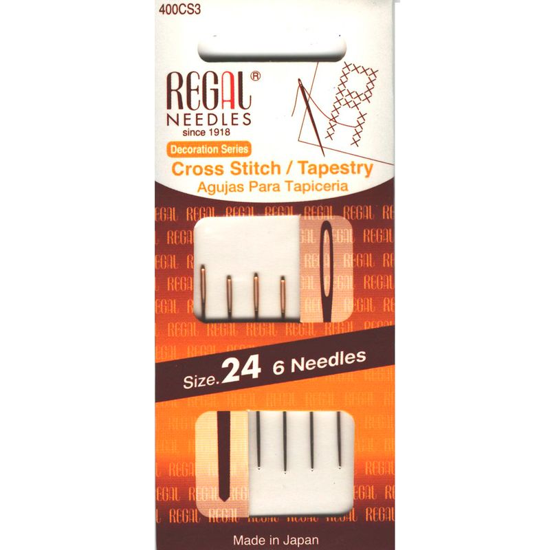 Голки гобеленові (затуплені) для вишивання (Cross Stitch/Tapestry), № 24, зол. вушко, 400CS3, (6шт)