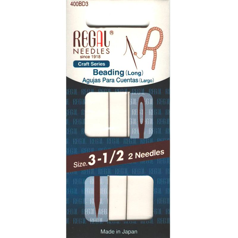 Голки для бісеру (довга) (Beading Long), № 3-1/2, срібне вушко, 400BD3, (2шт)