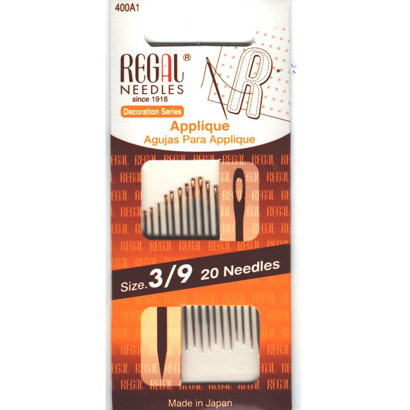 Голки для аплікацій (Applique), № 3/9, золоте вушко, 400A1, (20шт)