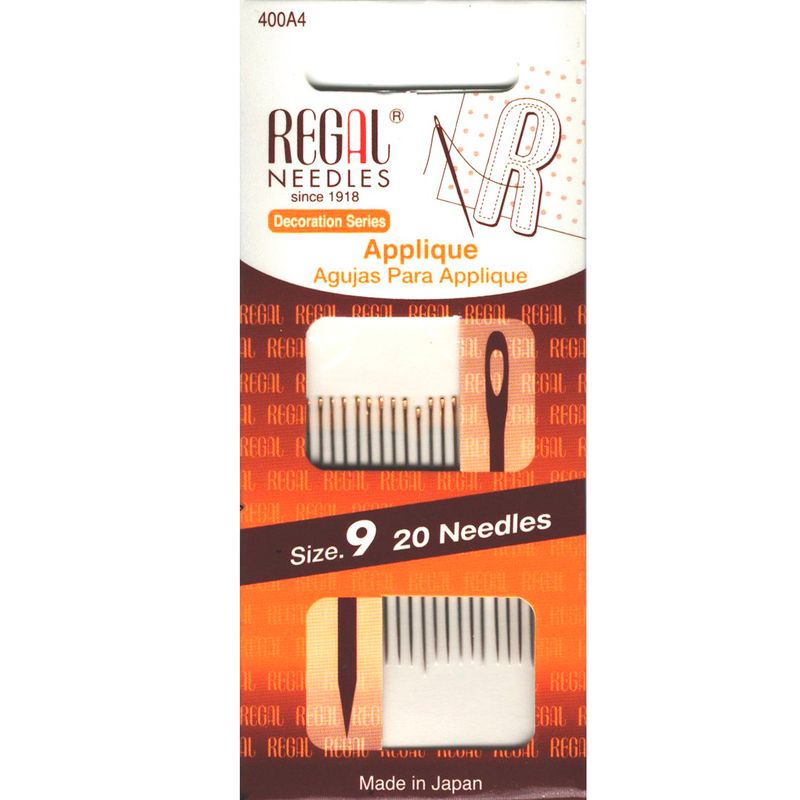 Голки для аплікацій (Applique), № 9, золоте вушко, 0, 53x34, 90мм, 400A4, (20шт)