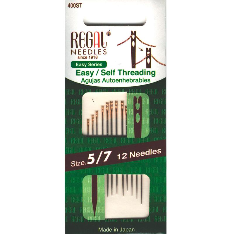 Голки самозасилювальні (Easy/Self Threading), № 5/7, золоте вушко, 400ST, (12шт)