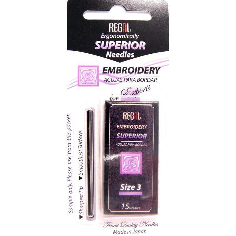 Голки для вишивання (Embroidery), № 3, 0, 99x44, 50мм, срібне вушко, 500E1, (16шт)