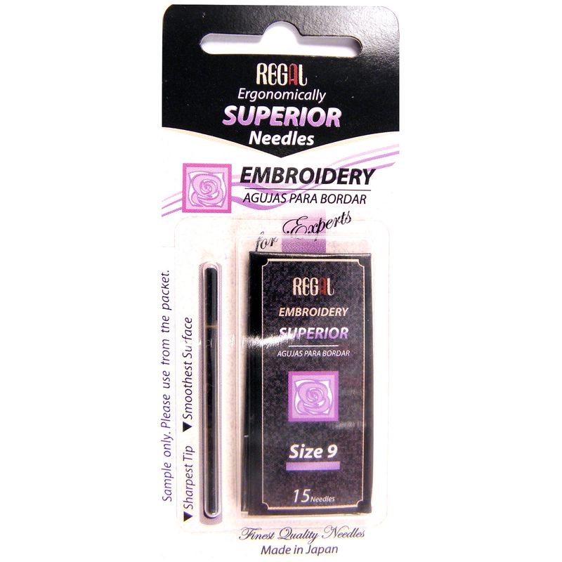 Голки для вишивання (Embroidery), № 9, 0, 53x34, 90мм, срібне вушко, 500E4, (16шт)