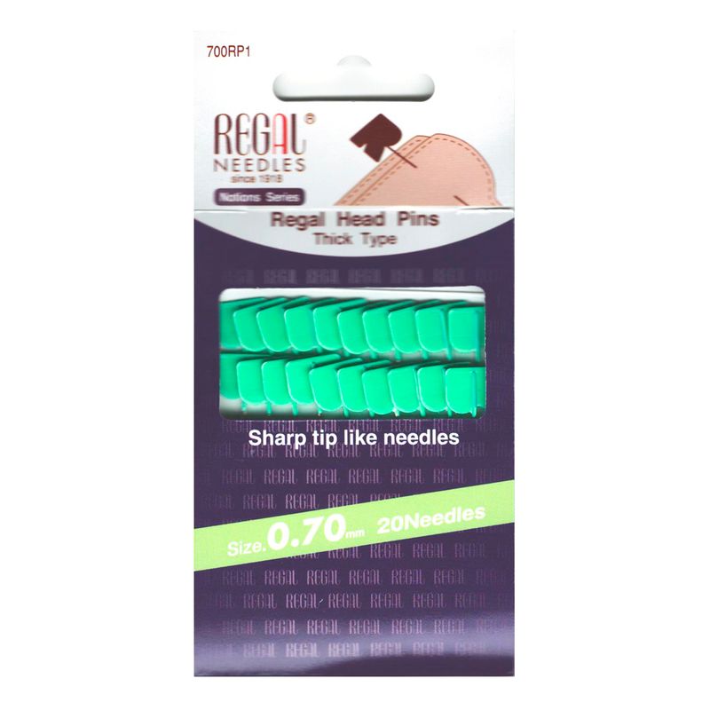 Булавки кравецькі з пластиковою головкою (Regal Head Pins), 54, 00 х 0, 70 мм, 700RP1, (20шт)