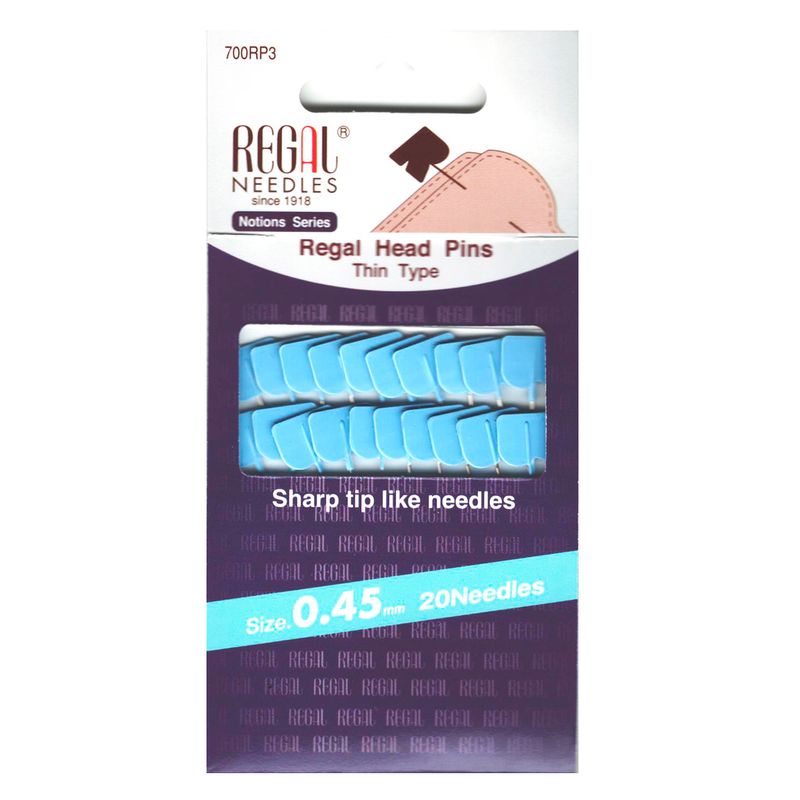 Булавки кравецькі з пластиковою головкою (Regal Head Pins), 50, 00 х 0, 45 мм, 700RP3, (20шт)