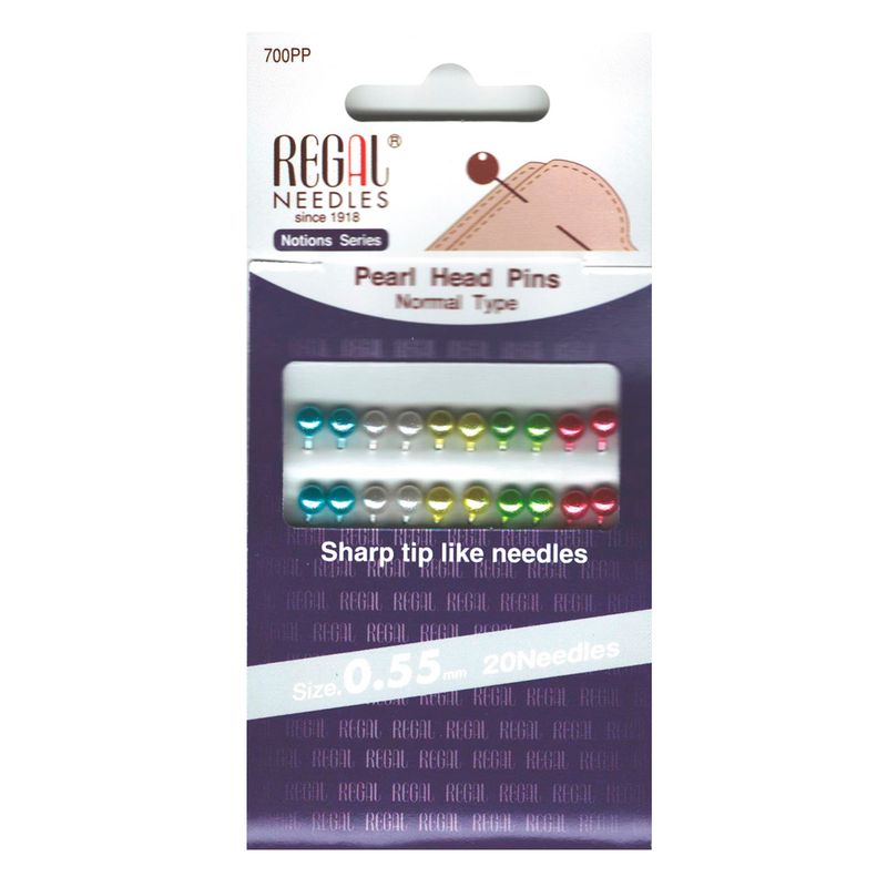 Булавки кравецькі з кулькою (Pearl Head Pins), 47, 00 х 0, 55 мм, 700PP, (20шт)