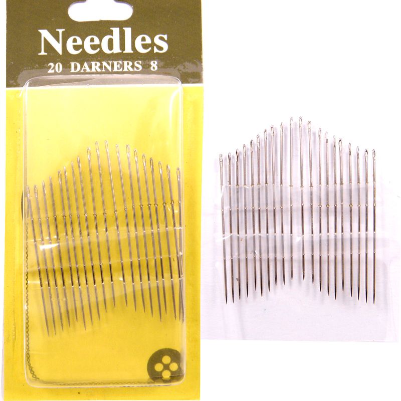 Голки швейні Штопальні (Darners), № 8, з срібним вушком, (20шт)