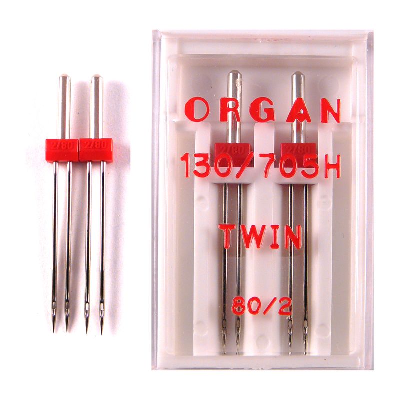 Голки універсальні подвійні №2, 0 /80, OR, (130 / 705H), 1уп. = 2шт