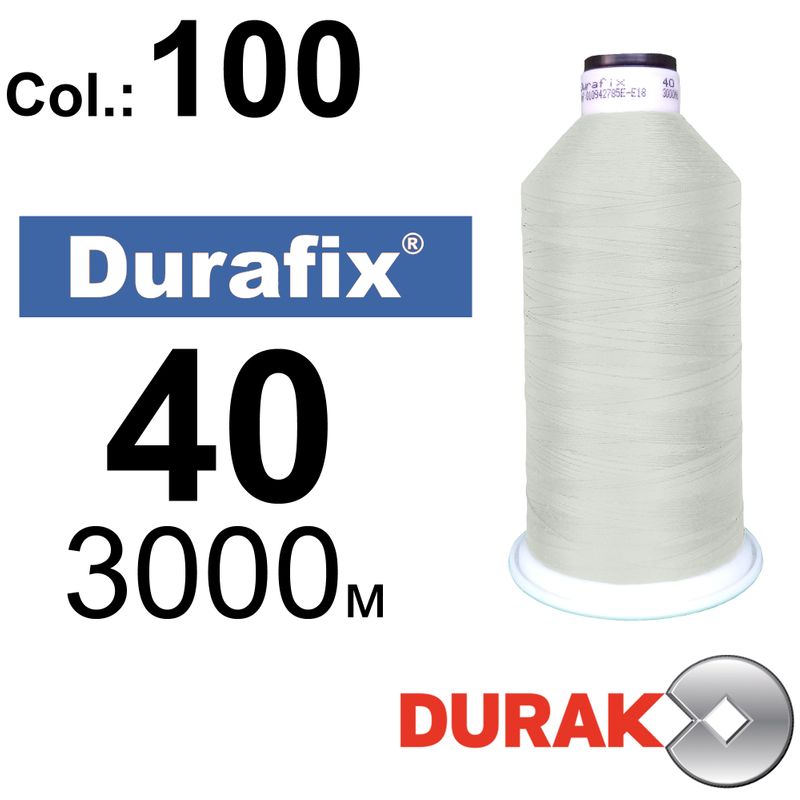 Нитки надміцні, Durafix, поліестер, N40 (60tex), довжина 3000 м., колір 01(100)-566 колонка 1