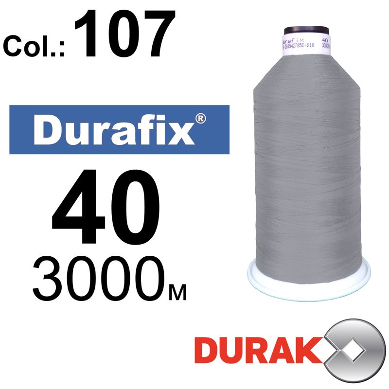 Нитки надміцні, Durafix, поліестер, N40 (60tex), довжина 3000 м., колір 13(107)-124 колонка 11