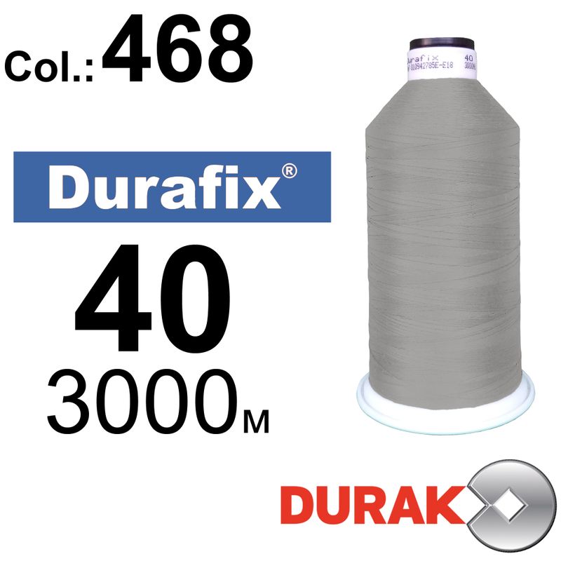 Нитки надміцні, Durafix, поліестер, N40 (60tex), довжина 3000 м., колір 18(468)-164 колонка 12