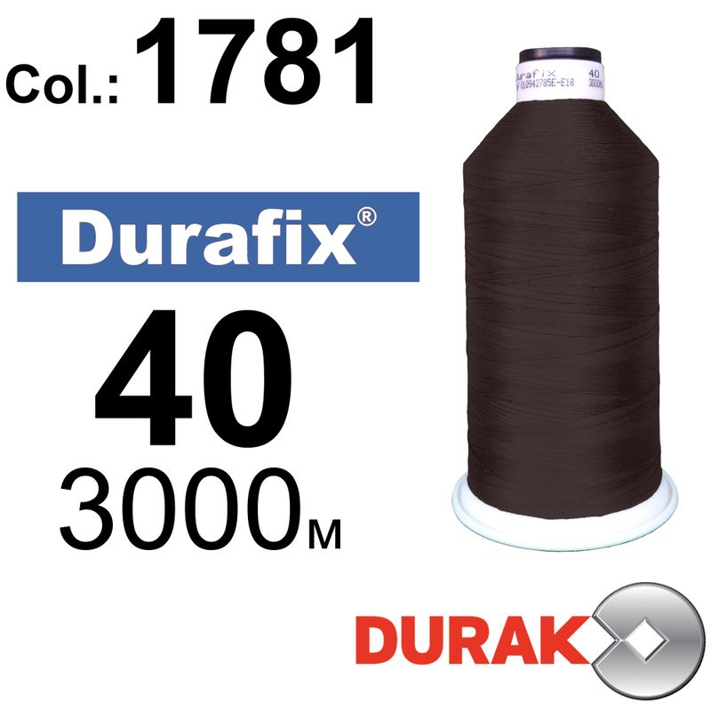 Нитки надміцні, Durafix, поліестер, N40 (60tex), довжина 3000 м., колір 26(1781)-178 колонка 3