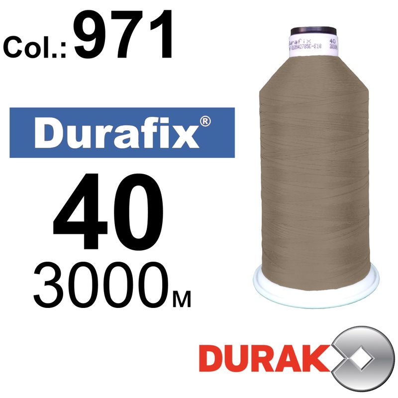 Нитки надміцні, Durafix, поліестер, N40 (60tex), довжина 3000 м., колір 28(971)-127 колонка 10