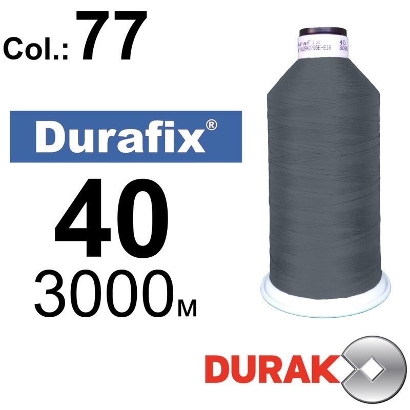 Нитки надміцні, Durafix, поліестер, N40 (60tex), довжина 3000 м., колір 30(77)-280 колонка 12