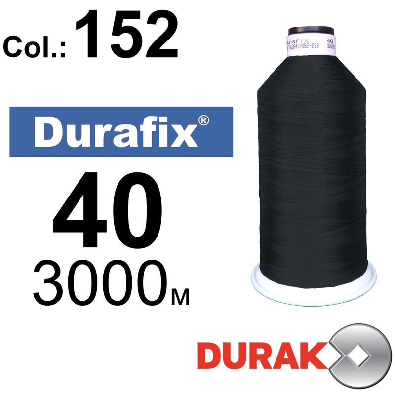 Нитки надміцні, Durafix, поліестер, N40 (60tex), довжина 3000 м., колір 36(152)-117 колонка 12