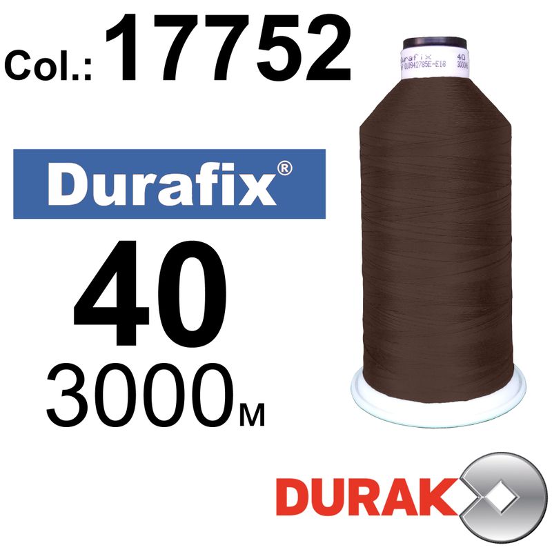 Нитки надміцні, Durafix, поліестер, N40 (60tex), довжина 3000 м., колір 38(17752)-258 колонка 9