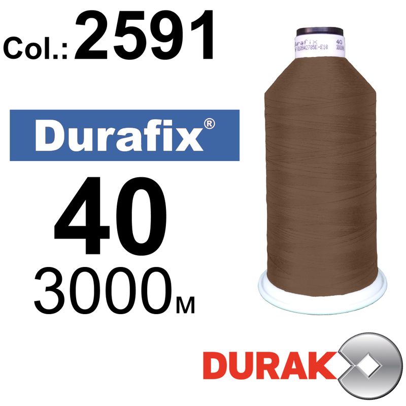Нитки надміцні, Durafix, поліестер, N40 (60tex), довжина 3000 м., колір 40(2591)-227 колонка 10