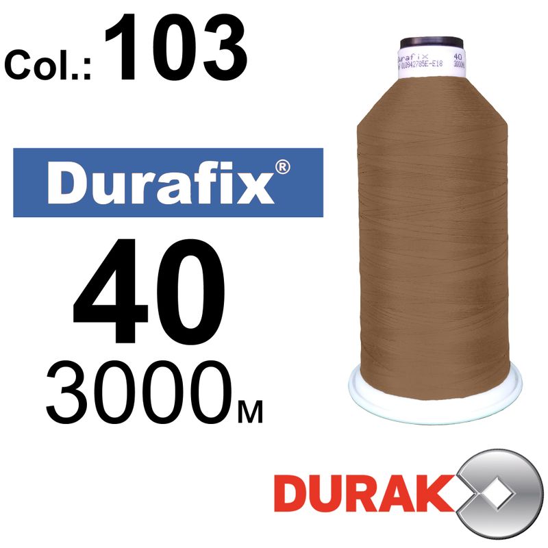 Нитки надміцні, Durafix, поліестер, N40 (60tex), довжина 3000 м., колір 47(103)-043 колонка 10
