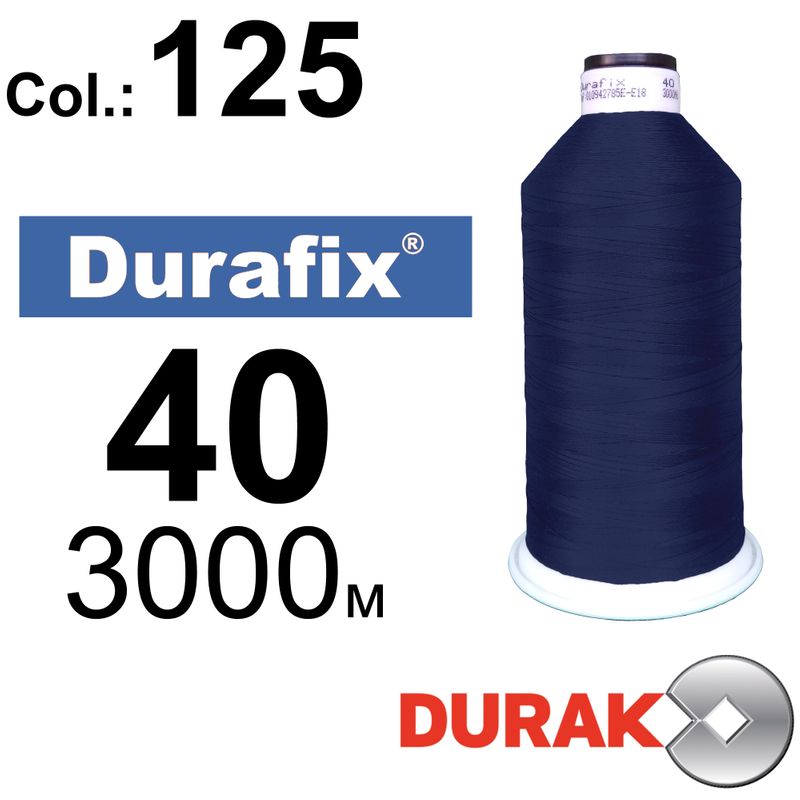 Нитки надміцні, Durafix, поліестер, N40 (60tex), довжина 3000 м., колір 19(125)-065 колонка 6