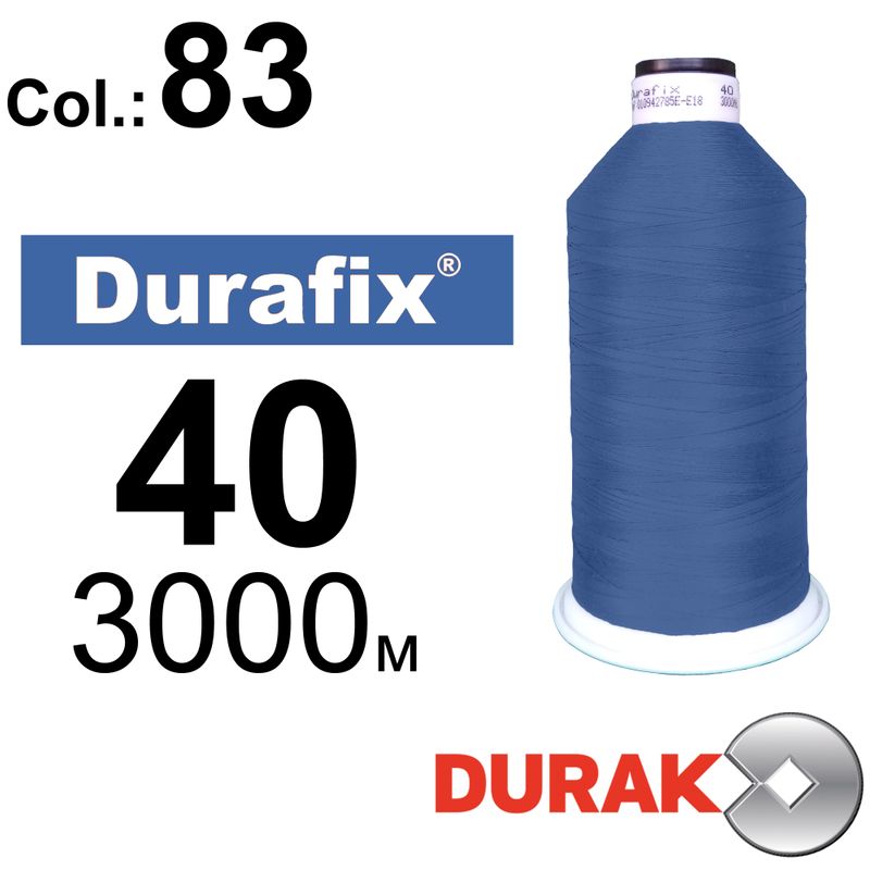 Нитки надміцні, Durafix, поліестер, N40 (60tex), довжина 3000 м., колір 27(83)-058 колонка 6