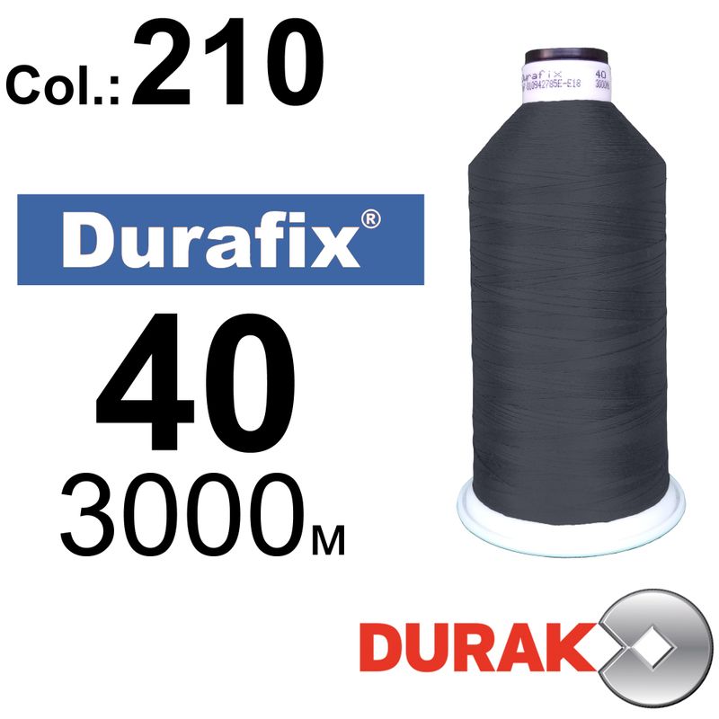 Нитки надміцні, Durafix, поліестер, N40 (60tex), довжина 3000 м., колір 36(210)-200 колонка 11
