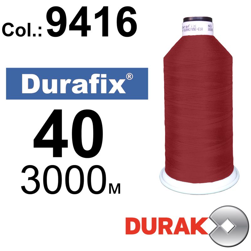 Нитки надміцні, Durafix, поліестер, N40 (60tex), довжина 3000 м., колір 37(9416)-010 колонка 1