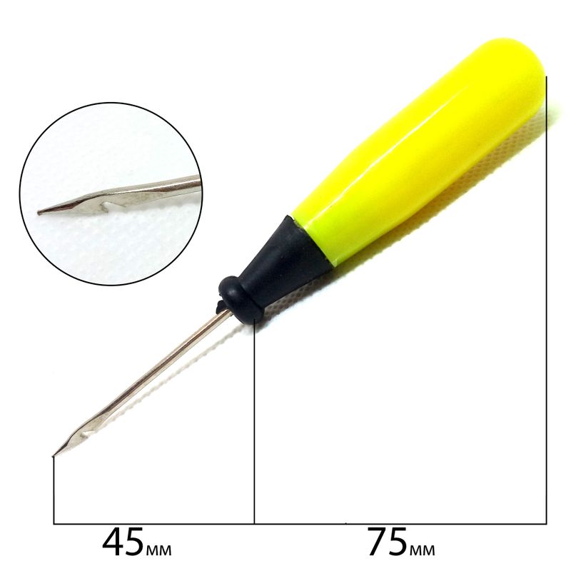 Шило з гачком, пластикова ручка, 120мм