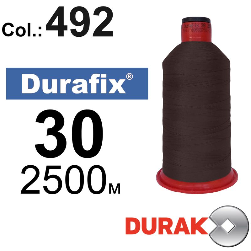 Нитки надміцні, Durafix, поліестер, N30 (80tex), довжина 2500 м., колір 12(492)-045 колонка 11