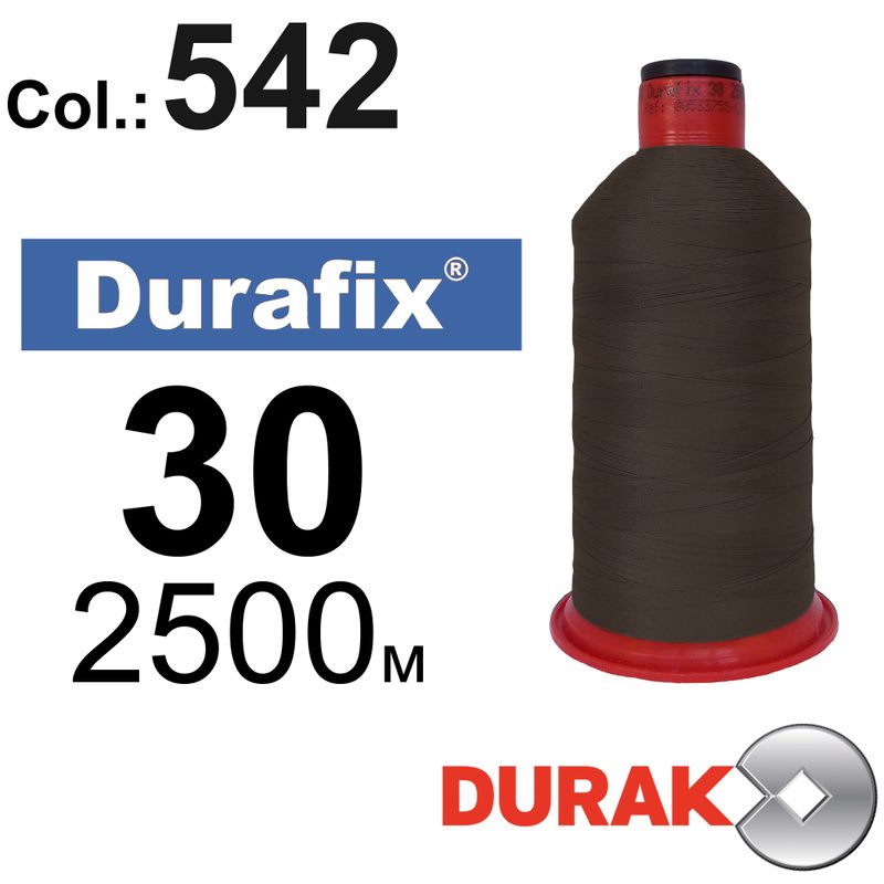 Нитки надміцні, Durafix, поліестер, N30 (80tex), довжина 2500 м., колір 15(542)-046 колонка 10