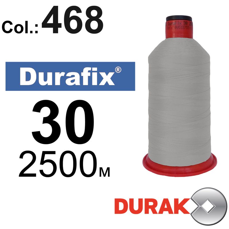 Нитки надміцні, Durafix, поліестер, N30 (80tex), довжина 2500 м., колір 18(468)-164 колонка 12