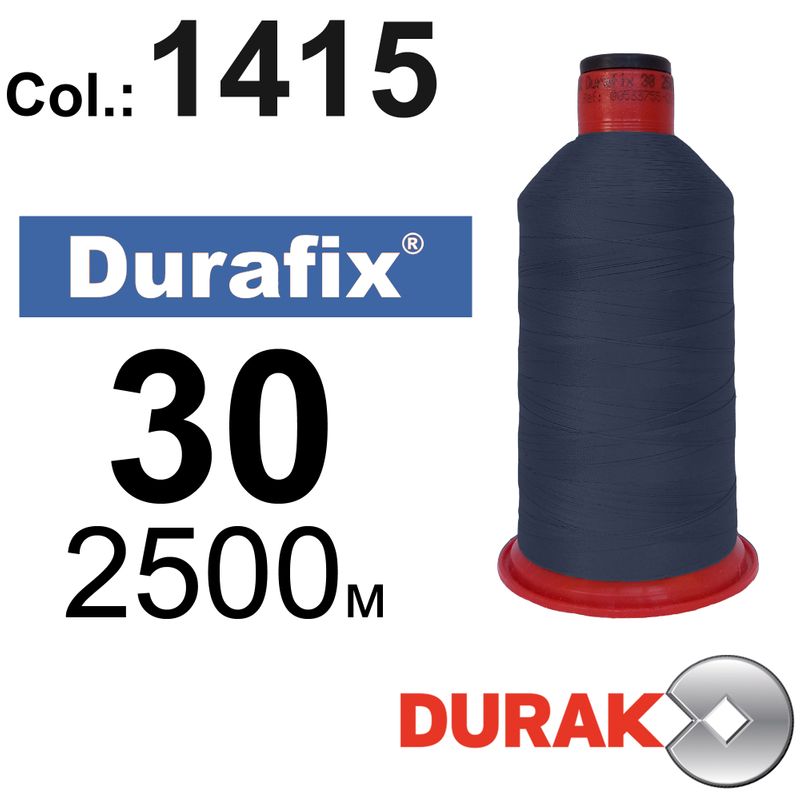 Нитки надміцні, Durafix, поліестер, N30 (80tex), довжина 2500 м., колір 25(1415)-139 колонка 7