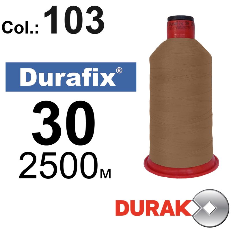 Нитки надміцні, Durafix, поліестер, N30 (80tex), довжина 2500 м., колір 47(103)-043 колонка 10
