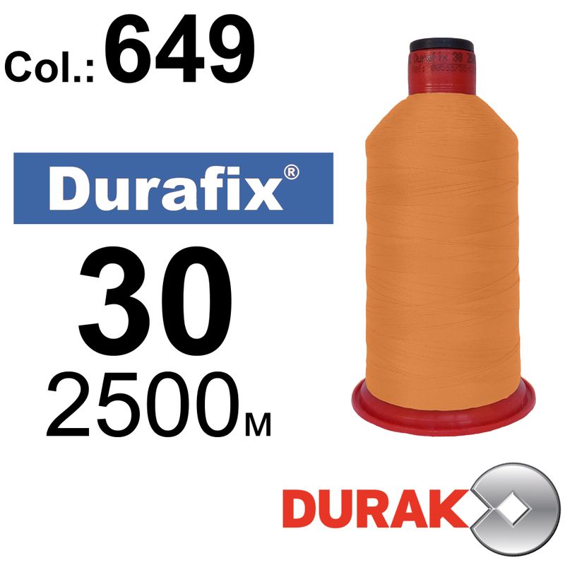 Нитки надміцні, Durafix, поліестер, N30 (80tex), довжина 2500 м., колір10(649)-033 колонка 1