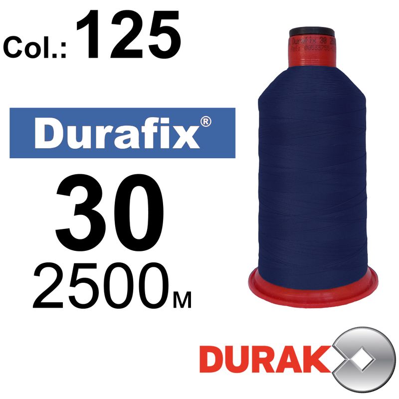 Нитки надміцні, Durafix, поліестер, N30 (80tex), довжина 2500 м., колір15(125)-065 колонка 6