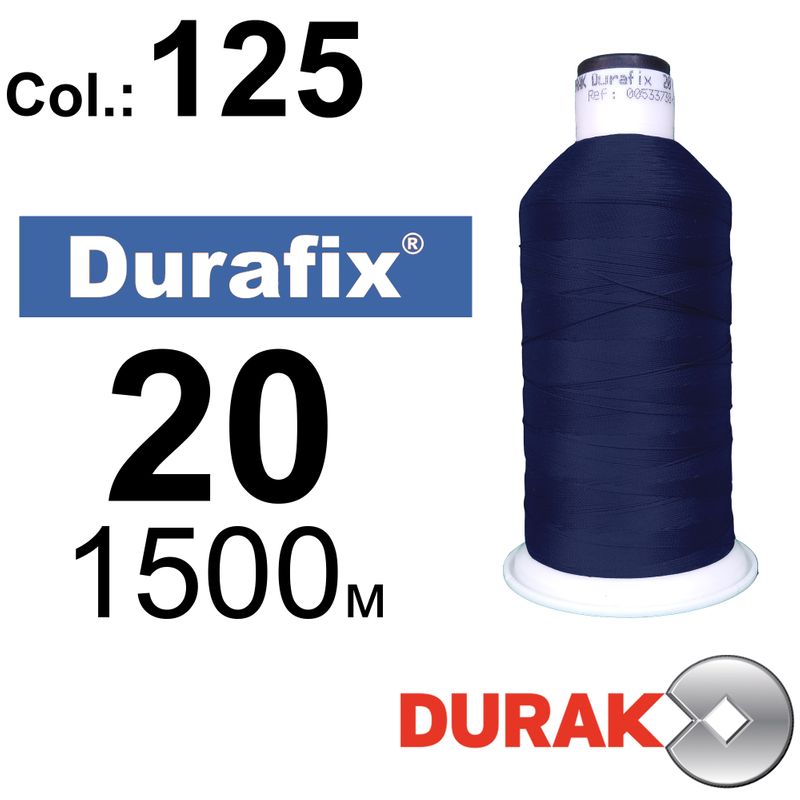 Нитки надміцні, Durafix, поліестер, N20 (135tex), довжина 1500 м., колір 09(125)-065 колонка 6