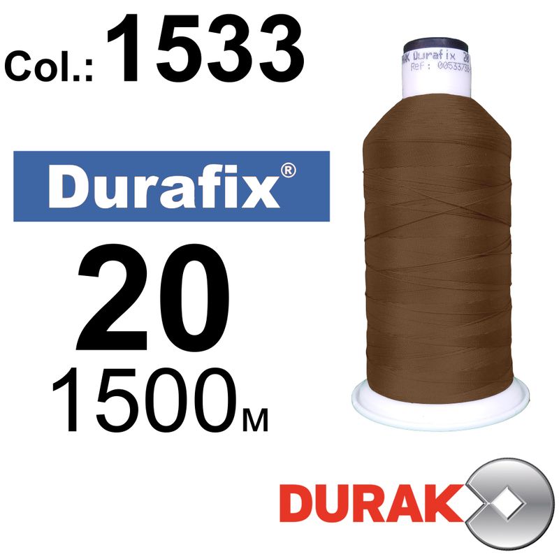 Нитки надміцні, Durafix, поліестер, N20 (135tex), довжина 1500 м., колір 15(1533)-039 колонка 3