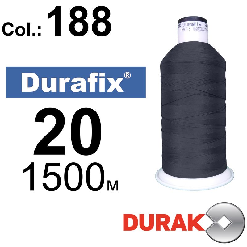 Нитки надміцні, Durafix, поліестер, N20 (135tex), довжина 1500 м., колір 20(188)-557 колонка 11