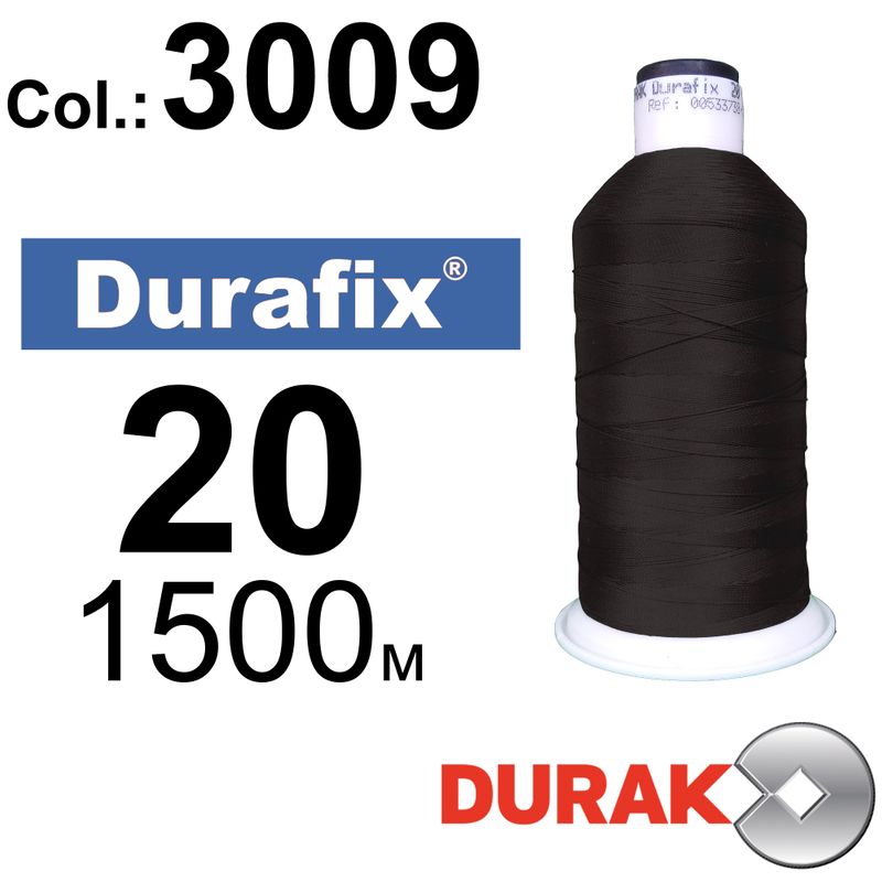 Нитки надміцні, Durafix, поліестер, N20 (135tex), довжина 1500 м., колір 22(3009)-047 колонка 10