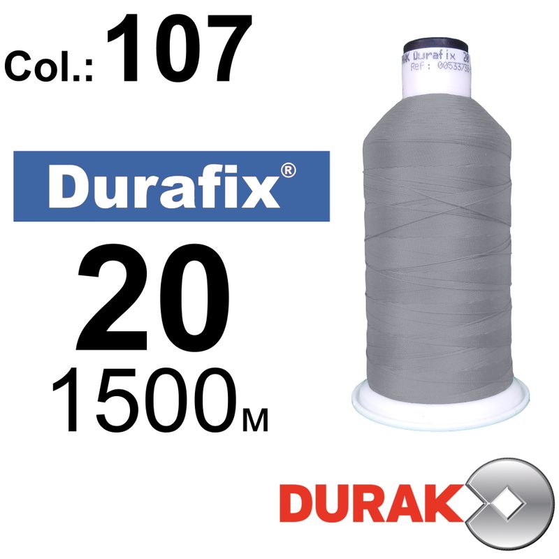 Нитки надміцні, Durafix, поліестер, N20 (135tex), довжина 1500 м., колір 24(107)-124 колонка 11