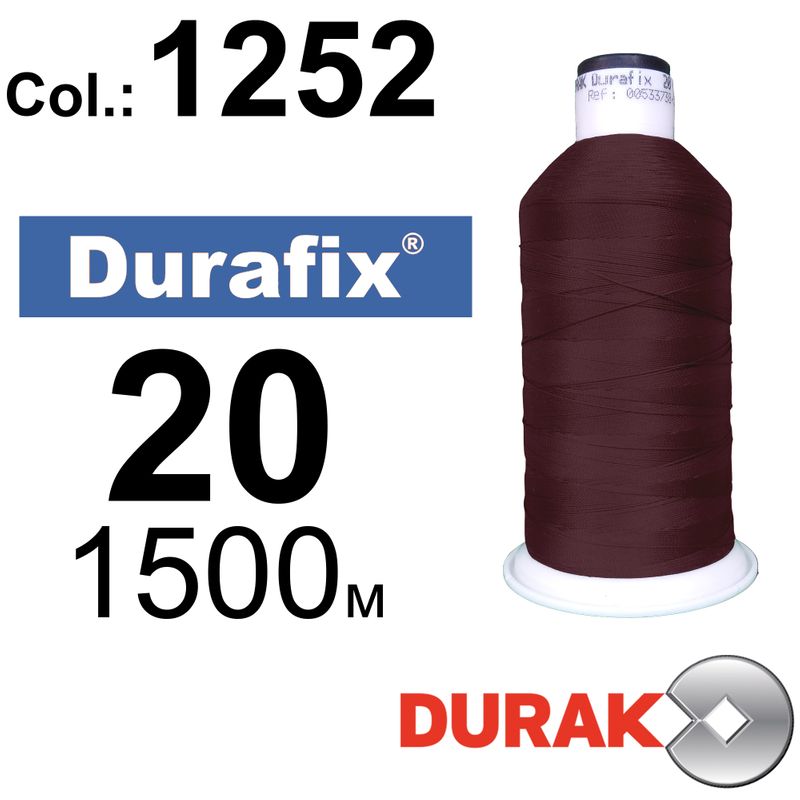 Нитки надміцні, Durafix, поліестер, N20 (135tex), довжина 1500 м., колір 33(1252)-013 колонка 4