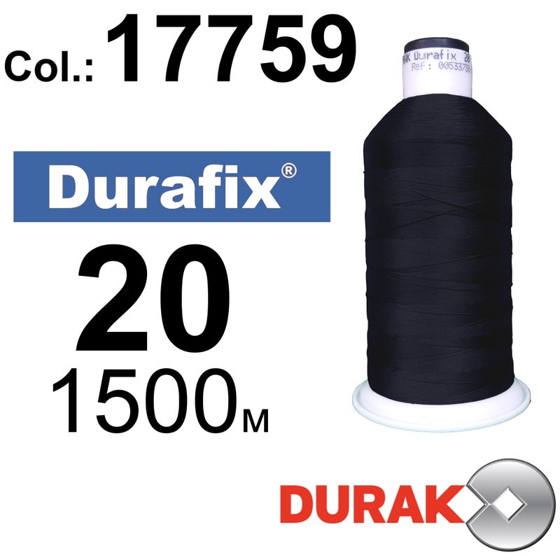 Нитки надміцні, Durafix, поліестер, N20 (135tex), довжина 1500 м., колір 35(17759)-071 колонка 12