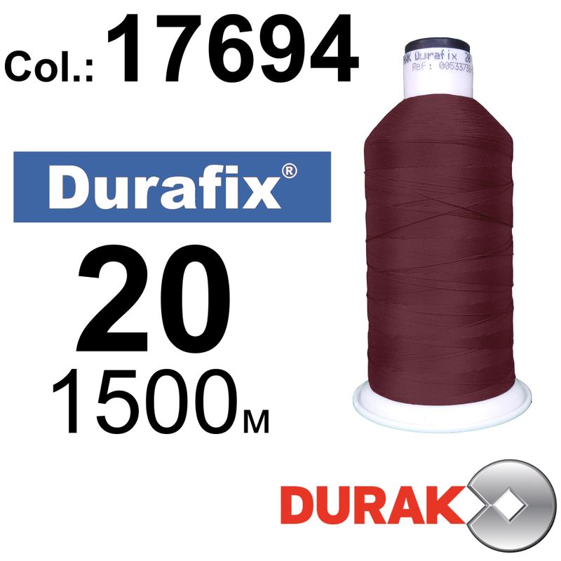 Нитки надміцні, Durafix, поліестер, N20 (135tex), довжина 1500 м., колір 39(17694)-012 колонка 1