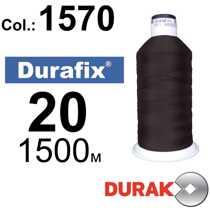 Нитки надміцні, Durafix, поліестер, N20 (135tex), довжина 1500 м., колір 41(1570)-562 колонка 10