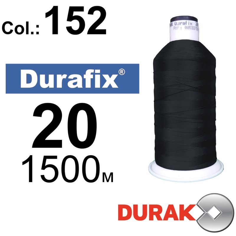 Нитки надміцні, Durafix, поліестер, N20 (135tex), довжина 1500 м., колір 45(152)-117 колонка 12