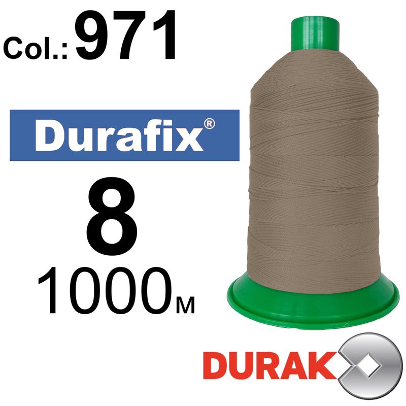 Нитки надміцні, Durafix, поліестер, N08 (330tex), довжина 1000 м., колір 09(971)-127 колонка 10