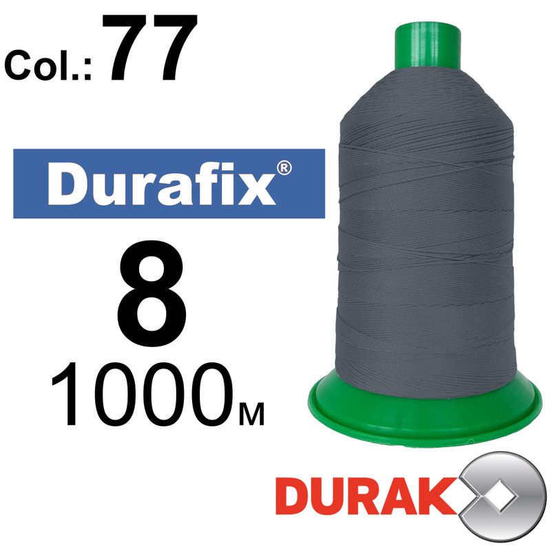 Нитки надміцні, Durafix, поліестер, N08 (330tex), довжина 1000 м., колір 12(77)-280 колонка 12