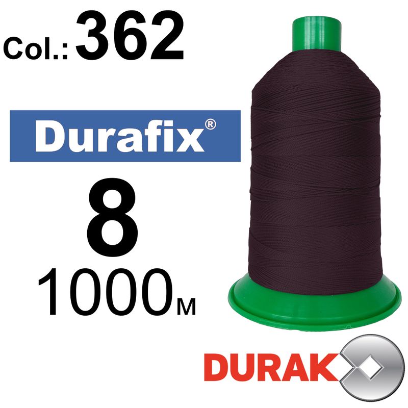 Нитки надміцні, Durafix, поліестер, N08 (330tex), довжина 1000 м., колір 18(362)-014 колонка 5