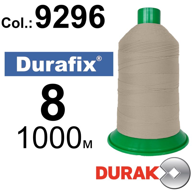Нитки надміцні, Durafix, поліестер, N08 (330tex), довжина 1000 м., колір 08(9296)-098 колонка 10