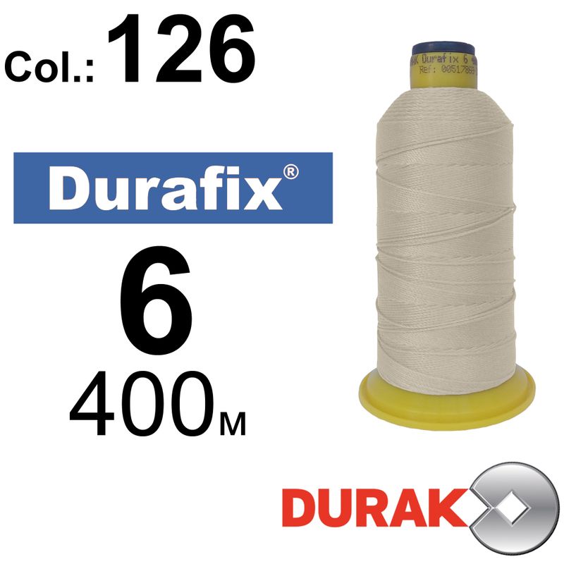 Нитки надміцні, Durafix, поліестер, N06 (500tex), довжина 400 м., колір 03(126)-097 колонка 10