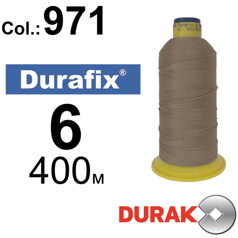 Нитки надміцні, Durafix, поліестер, N06 (500tex), довжина 400 м., колір 09(971)-127 колонка 10